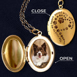 Custom Photo Paw Prints On My Soul - Memorial Personalized Custom Locket Necklace - Sympathy Gift For Pet Owners, Pet Lovers