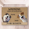Chiens de garde à la queue remuante – Tapis décoratif personnalisé pour chien – Cadeau de pendaison de crémaillère pour propriétaires et amoureux des animaux