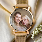 Custom Photo Time Keeps Our Memories Alive - Family Personalized Custom Women's Watch - Mother's Day, Gift For Mom, Grandma