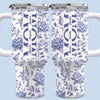 Mom, A Name Woven In Petals And Love - Family Personalized Custom 40 Oz Stainless Steel Tumbler With Handle - Mother's Day, Gift For Mom, Grandma