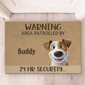 Chiens de garde à la queue remuante – Tapis décoratif personnalisé pour chien – Cadeau de pendaison de crémaillère pour propriétaires et amoureux des animaux