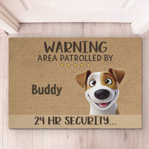 Chiens de garde à la queue remuante – Tapis décoratif personnalisé pour chien – Cadeau de pendaison de crémaillère pour propriétaires et amoureux des animaux