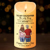 Deux cœurs connectés pour toujours - Bougie LED personnalisée pour la famille - Fête des Mères, cadeau pour maman, fille