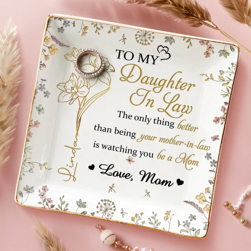 You Make Motherhood Beautiful - Family Personalized Custom Full-Print Jewelry Dish - Mother's Day, Gift For Daughter In Law, New Moms