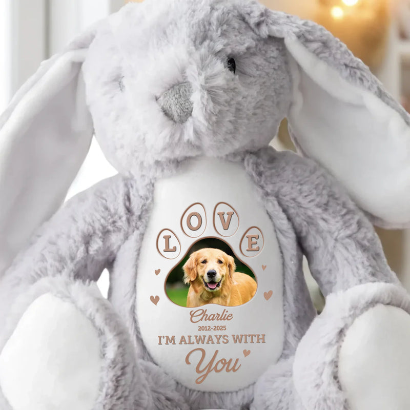 Custom Photo Forever My Cuddle Buddy - Memorial Personalized Custom Easter Bunny Plush - Sympathy Gift For Dog Lovers, Pet Lovers
