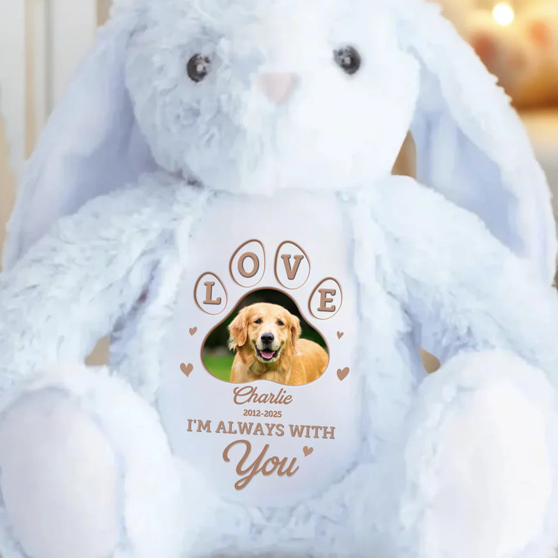Custom Photo Forever My Cuddle Buddy - Memorial Personalized Custom Easter Bunny Plush - Sympathy Gift For Dog Lovers, Pet Lovers