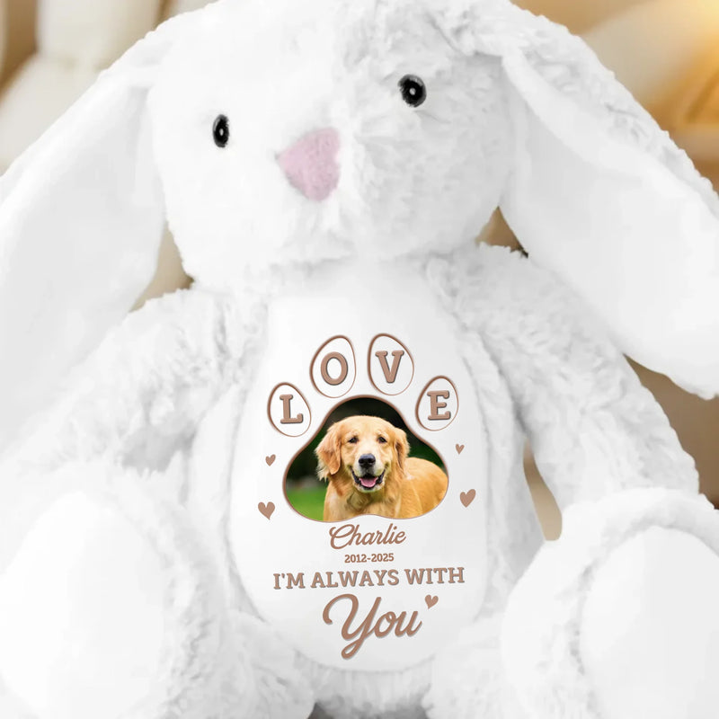 Custom Photo Forever My Cuddle Buddy - Memorial Personalized Custom Easter Bunny Plush - Sympathy Gift For Dog Lovers, Pet Lovers