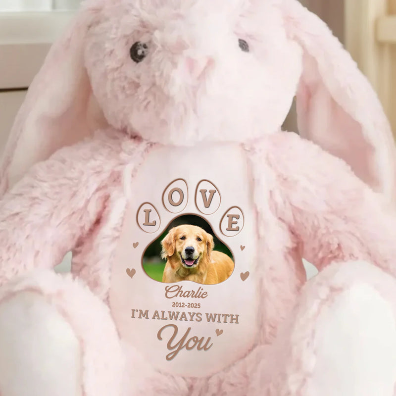 Custom Photo Forever My Cuddle Buddy - Memorial Personalized Custom Easter Bunny Plush - Sympathy Gift For Dog Lovers, Pet Lovers