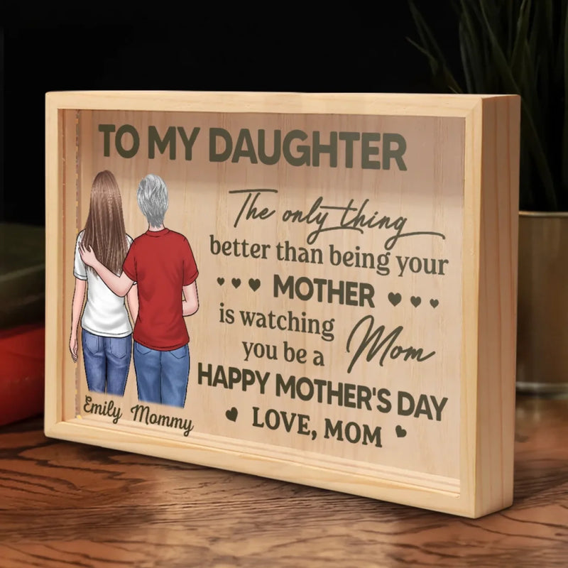 Every Step Echoes Her Love - Family Personalized Custom Frame Light Box - Mother's Day, Gift For Mom, Daughter