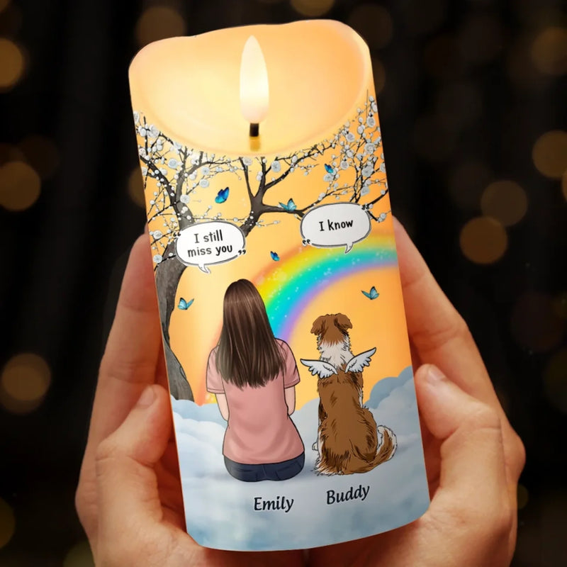 Some Angels Choose Fur Instead Of Wings - Memorial Personalized Custom LED Candle - Sympathy Gift For Dog Lovers