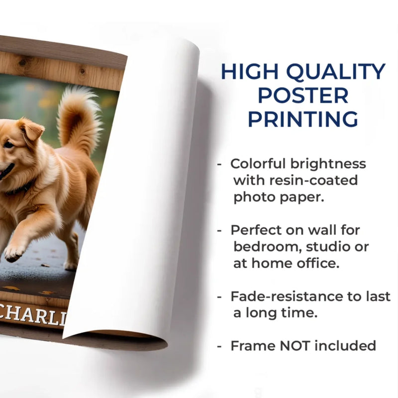 Custom Photo Pawprints On The Path, Pawprints On My Heart - Memorial Personalized Custom Horizontal Poster - Sympathy Gift For Pet Owners, Pet Lovers