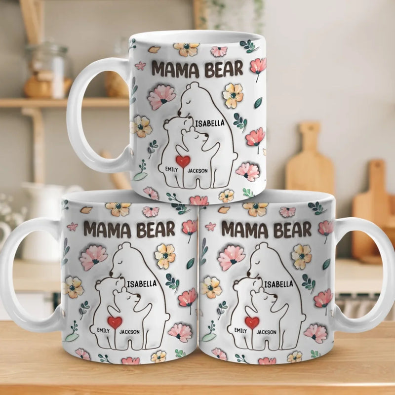 Love You Beary Much, Mama - Family Personalized Custom 3D Inflated Effect Printed Mug - Mother's Day, Gift For Mom, Grandma
