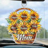 Amour florissant, maman pour toujours - Décoration de voiture personnalisée en acrylique - Cadeau pour maman et grand-mère