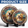 Custom Photo My Pawprints May No Longer Be In Your House - Memorial Personalized Custom 3D Mosaic Faux Stained Glass Print Round Shaped Memorial Stone - Sympathy Gift For Pet Owners, Pet Lovers