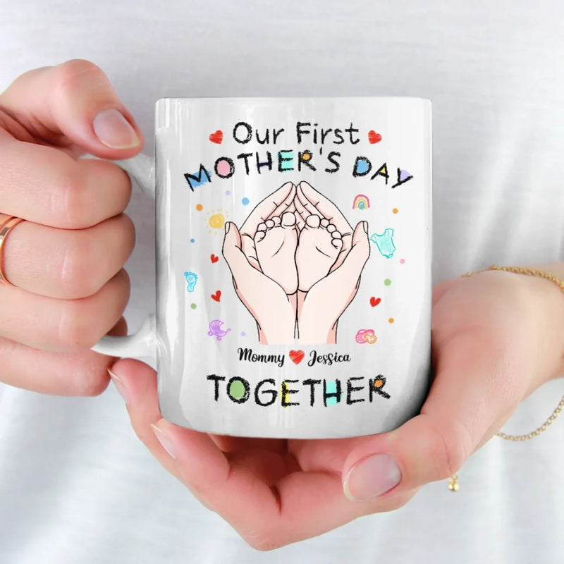 Tiny Toes, Big Love - Family Personalized Custom Mug - Mother's Day, Baby Shower Gift, Gift For First Mom