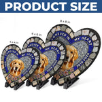 Custom Photo Forever My Furry Angel - Memorial Personalized Custom 3D Mosaic Faux Stained Glass Print Heart Shaped Stone With Stand - Sympathy Gift For Dog Lovers