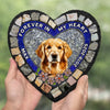 Custom Photo Forever My Furry Angel - Memorial Personalized Custom 3D Mosaic Faux Stained Glass Print Heart Shaped Stone With Stand - Sympathy Gift For Pet Owners, Pet Lovers