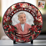 Custom Photo Your Love Lingers In The Little Things - Memorial Personalized Custom Round Shaped Stone With Stand - Sympathy Gift For Family Members