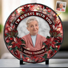 Photo personnalisée Votre amour réside dans les petites choses - Pierre commémorative ronde personnalisée avec support - Cadeau de condoléances pour les membres de la famille
