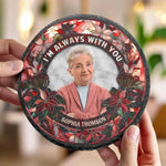 Custom Photo Your Love Lingers In The Little Things - Memorial Personalized Custom Round Shaped Stone With Stand - Sympathy Gift For Family Members