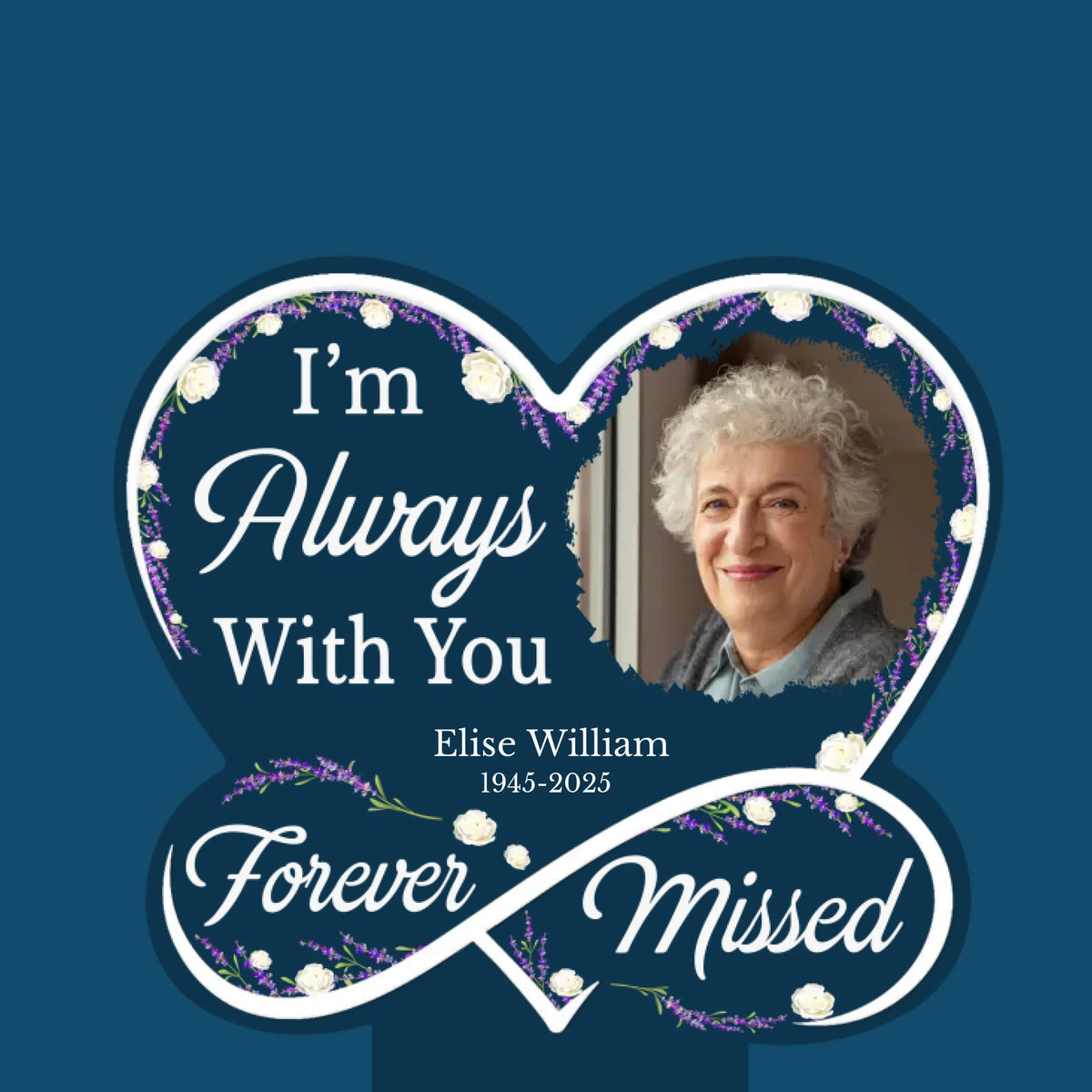 Custom Photo I'm Always With You, Forever Missed - Memorial Personalized Custom Garden Solar Light - Sympathy Gift For Family Members