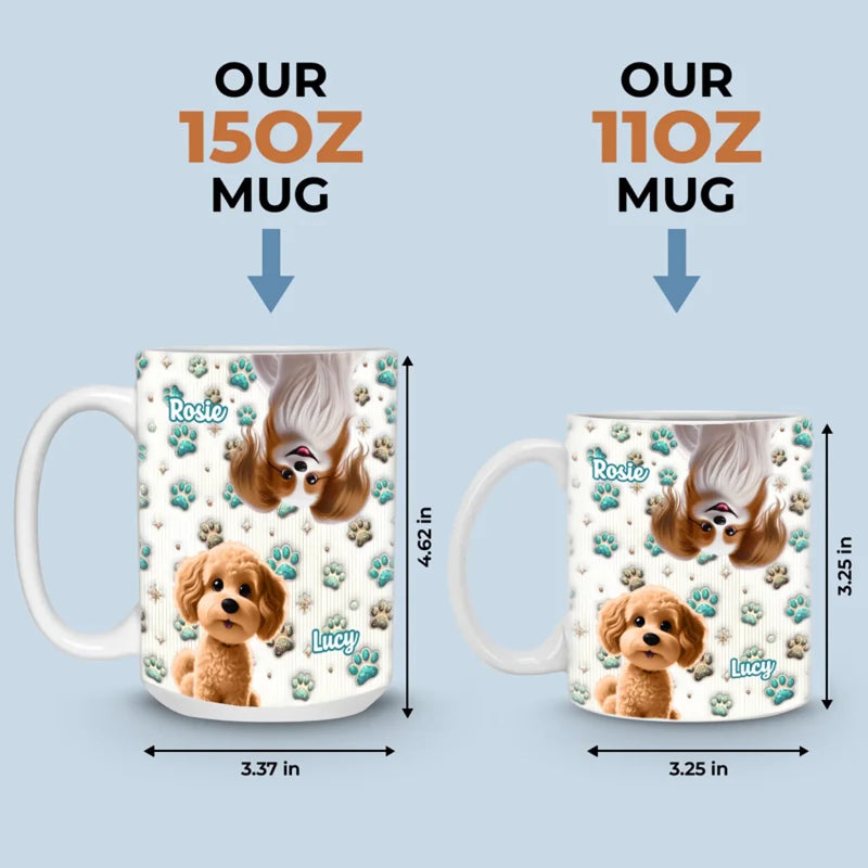 Twice The Fur, Twice The Fun - Dog & Cat Personalized Custom 3D Inflated Effect Printed Mug - Mother's Day, Gift For Dog Lovers, Pet Lovers