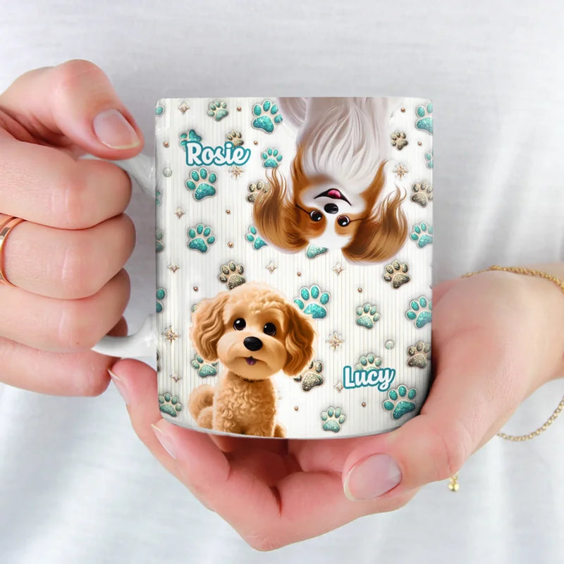 Twice The Fur, Twice The Fun - Dog & Cat Personalized Custom 3D Inflated Effect Printed Mug - Mother's Day, Gift For Dog Lovers, Pet Lovers