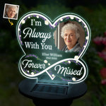Custom Photo I'm Always With You, Forever Missed - Memorial Personalized Custom Garden Solar Light - Sympathy Gift For Family Members