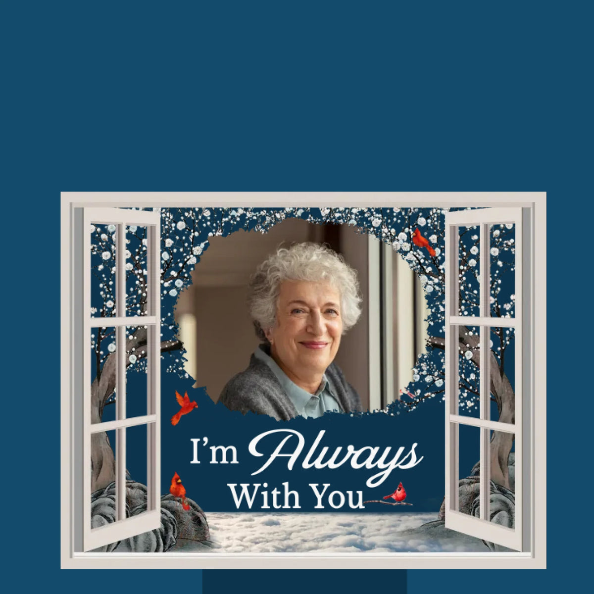 Custom Photo In Our Hearts, Always Home - Memorial Personalized Custom Garden Solar Light - Sympathy Gift For Family Members