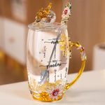 Love Blooms Across Generations - Family Personalized Custom Enamel Flower Tea Cup With Lid & Spoon - Mother's Day, Gift For Mom, Grandma