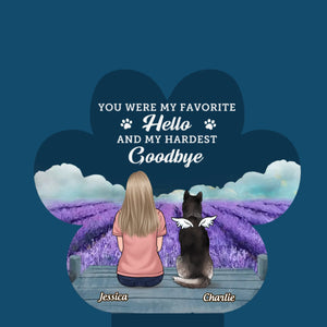 Tu étais mon bonjour préféré et mon au revoir le plus dur - Lampe solaire de jardin personnalisée commémorative - Cadeau de condoléances pour les propriétaires d'animaux de compagnie et les amoureux des animaux