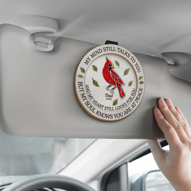 Always In My Heart - Memorial Personalized Custom Car Visor Clip - Sympathy Gift For Dad