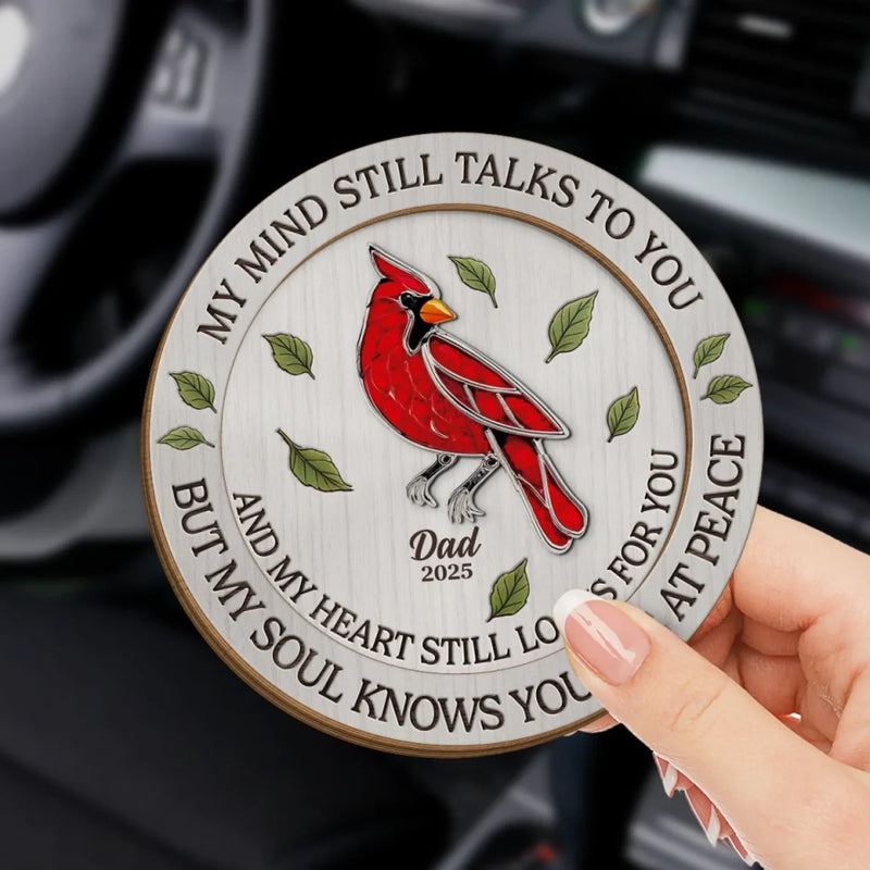 Always In My Heart - Memorial Personalized Custom Car Visor Clip - Sympathy Gift For Dad