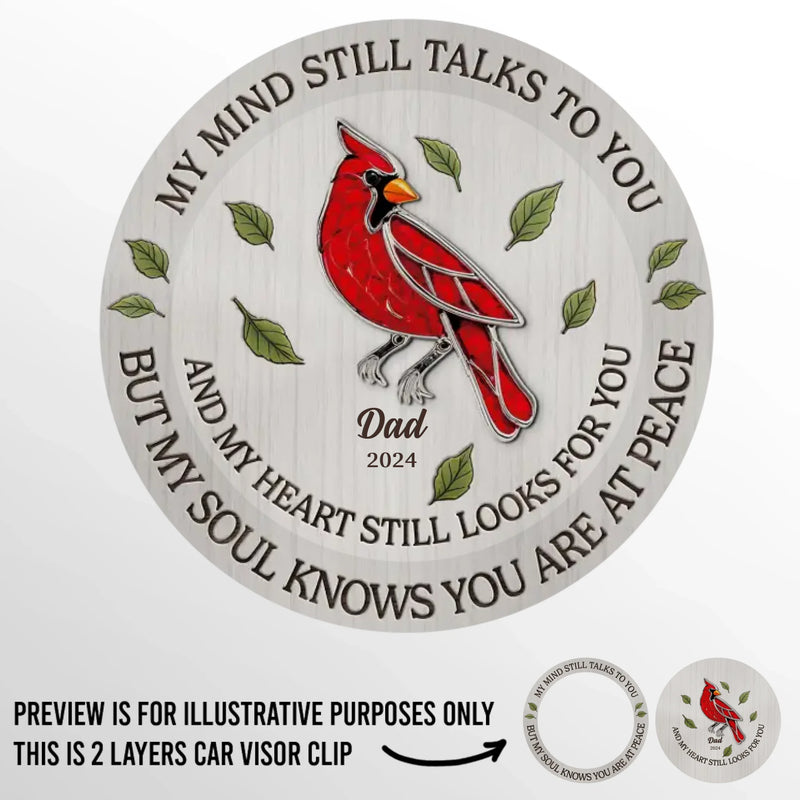 Always In My Heart - Memorial Personalized Custom Car Visor Clip - Sympathy Gift For Dad