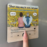 Your Song May Be Over, But Your Melody Lives Forever In My Soul - Memorial Personalized Custom Music Fridge Magnet That Can Play Songs - Sympathy Gift For Wife, Husband, Couple