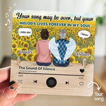 Your Song May Be Over, But Your Melody Lives Forever In My Soul - Memorial Personalized Custom Music Fridge Magnet That Can Play Songs - Sympathy Gift For Wife, Husband, Couple