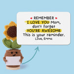 Thanks For Always Being There, Mom - Family Personalized Custom Handmade Crochet Plush With Motivational Message - Mother's Day, Gift For Mom