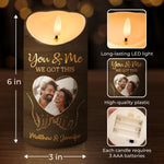 Custom Photo Hold My Hand, Hold My Heart - Couple Personalized Custom LED Candle - Gift For Husband, Wife, Couple