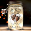 Photo personnalisée : la vie commence ici ! Lampe personnalisée en pot Mason pour couple ! Cadeau pour mari et femme, anniversaire