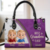 Le bonheur d'être grand-mère - Sac à main en cuir personnalisé pour la famille - Fête des Mères, cadeau pour maman et grand-mère