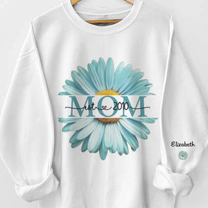 Un amour qui fleurit - Sweat-shirt unisexe personnalisé avec motif sur la manche - Fête des Mères, cadeau pour maman, grand-mère
