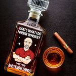 A Good Whiskey, A Great Story - Family Personalized Custom Glass Whiskey Bottle - Father's Day, Gift For Dad, Grandpa, Husband