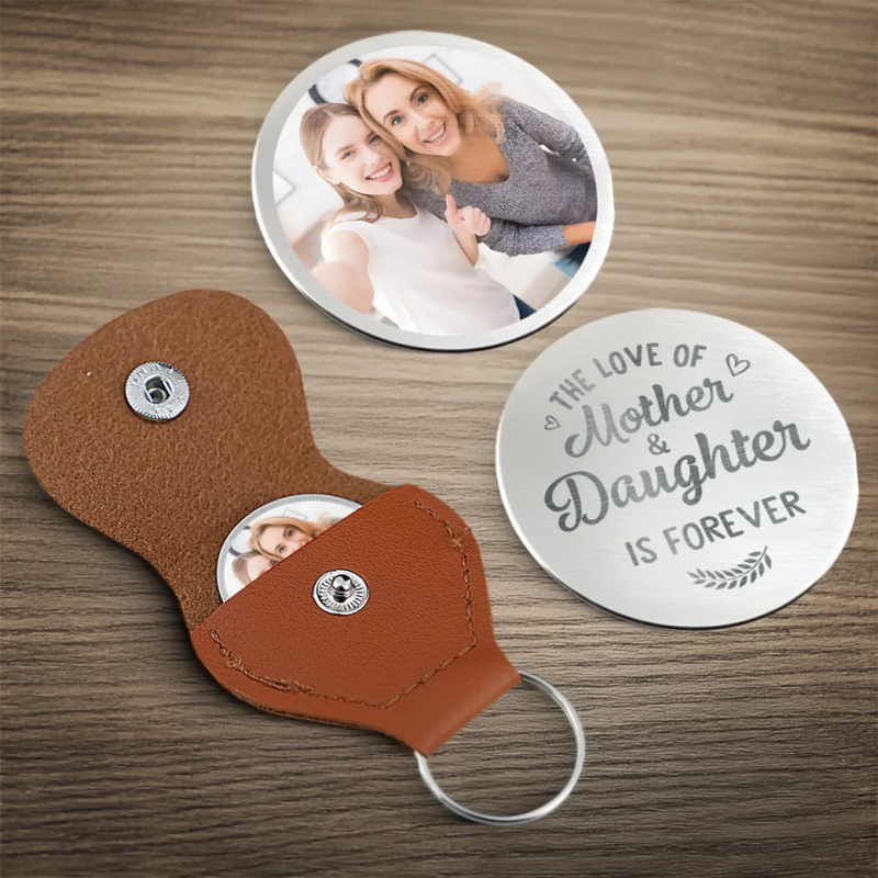 Custom Photo Connected By Heart, Always - Family Personalized Custom Pocket Hug - Mother's Day, Gift For Mom, Grandma
