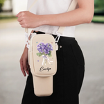 You're My Favorite Flower - Bestie Personalized Custom Neoprene Water Bottle Carrier With Pocket - Gift For Best Friends, Sisters