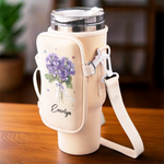 You're My Favorite Flower - Bestie Personalized Custom Neoprene Water Bottle Carrier With Pocket - Gift For Best Friends, Sisters