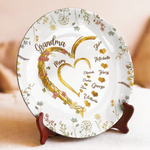 Where Family Begins & Love Never Ends - Family Personalized Custom Ceramic Plate - Mother's Day, Gift For Mom, Grandma