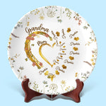 Where Family Begins & Love Never Ends - Family Personalized Custom Ceramic Plate - Mother's Day, Gift For Mom, Grandma