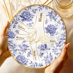 Generations Of Love, One Heart - Family Personalized Custom Ceramic Plate - Mother's Day, Gift For Mom, Grandma
