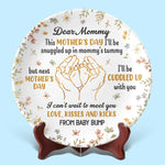 Mommy, I Can’t Wait To Meet You - Family Personalized Custom Ceramic Plate - Mother's Day, Baby Shower Gift, Gift For New Moms