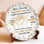 Mommy, I Can’t Wait To Meet You - Family Personalized Custom Ceramic Plate - Mother's Day, Baby Shower Gift, Gift For New Moms